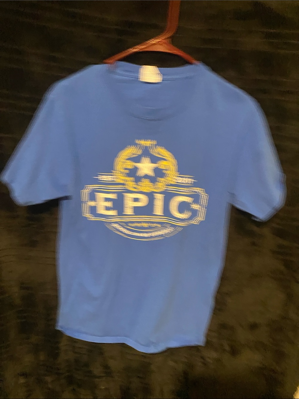 Port and Company Blue Kids Short Sleeve Tee with Yellow EPIC Graphic